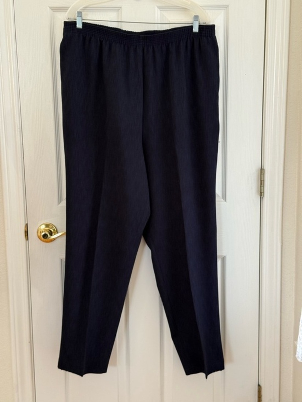 Allison Daley Navy Elastic-Waist Dress Pants